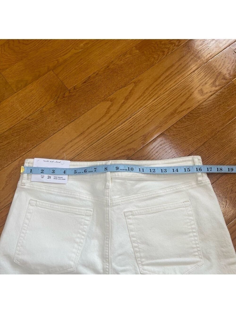 Ann Taylor LOFT High Waist Wide Leg Crop Jeans White Size 12P/31 - Picture 9 of 13